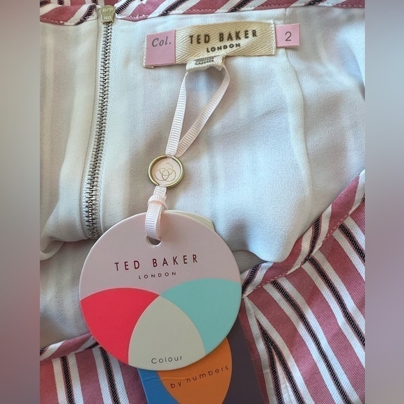 Ted Baker Corn Layered Striped Ruffle Hem Midi Pencil Skirt NWT - Picture 14 of 16